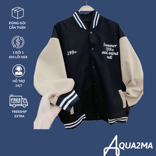 Áo khoác bomber nỉ ngoại Aqua2ma áo khoác form rộng Freesize dưới 65kg Summer 199x rẻ đẹp KNN17