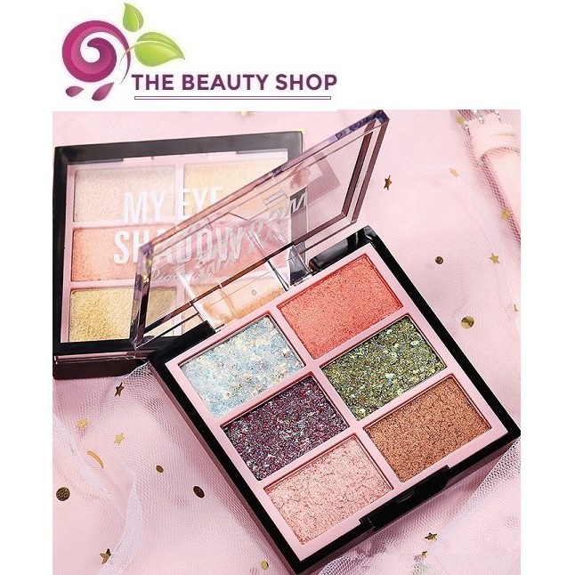 Bảng phấn mắt QIAOYAN MY EYE SHADOW 6 màu ánh nhũ ngọc trai