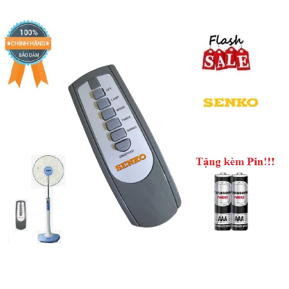 Remote điều khiển quạt Senko- Hàng chính hãng theo máy mới 100% Tặng kèm Pin