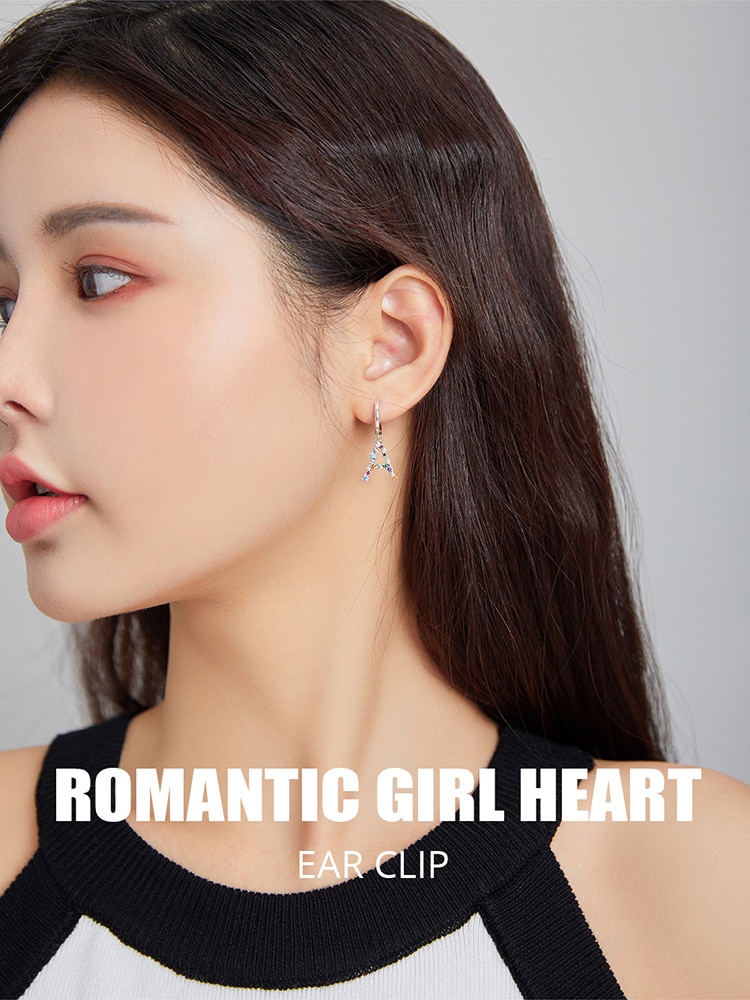 Bông Tai Bamoer sce103032 Bằng Bạc Thật 925 Dát Khối Vuông Đá Zircon Dòng Chữ ASM Dành Cho Nữ