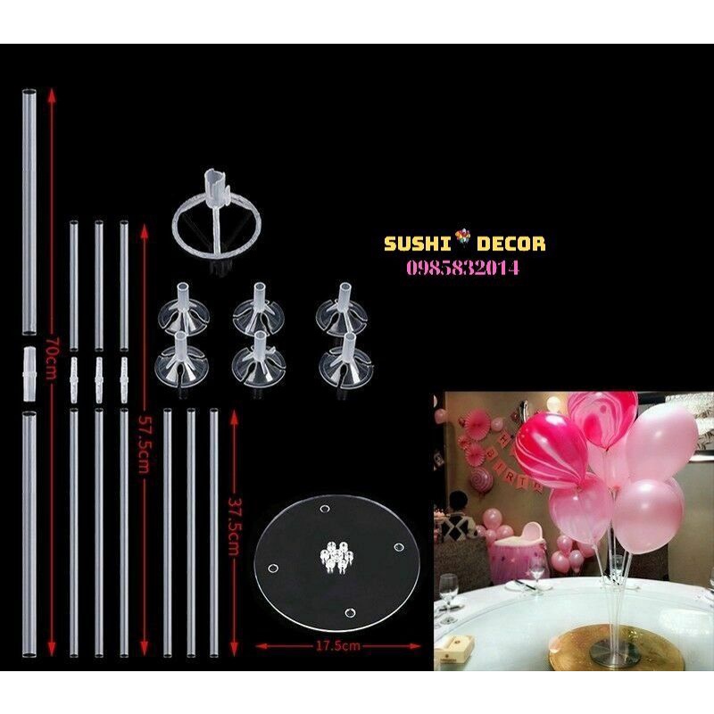 Trụ cắm bóng bay, trụ mi#ca 7 nhánh phục vụ sinh nhật party cưới hỏi