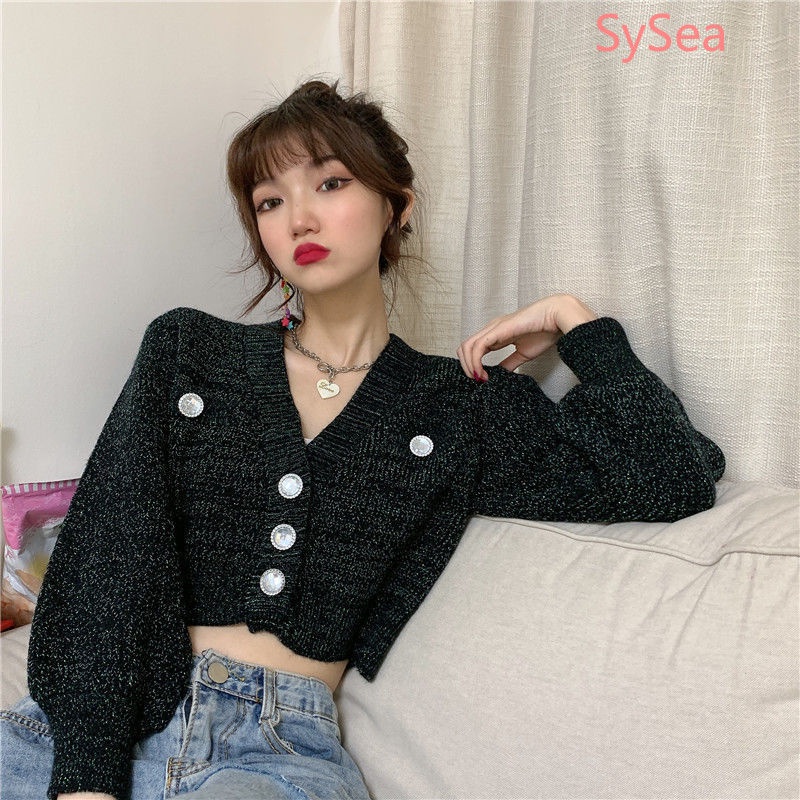 Áo sweater dệt kim tay dài thời trang mùa xuân cho nữ