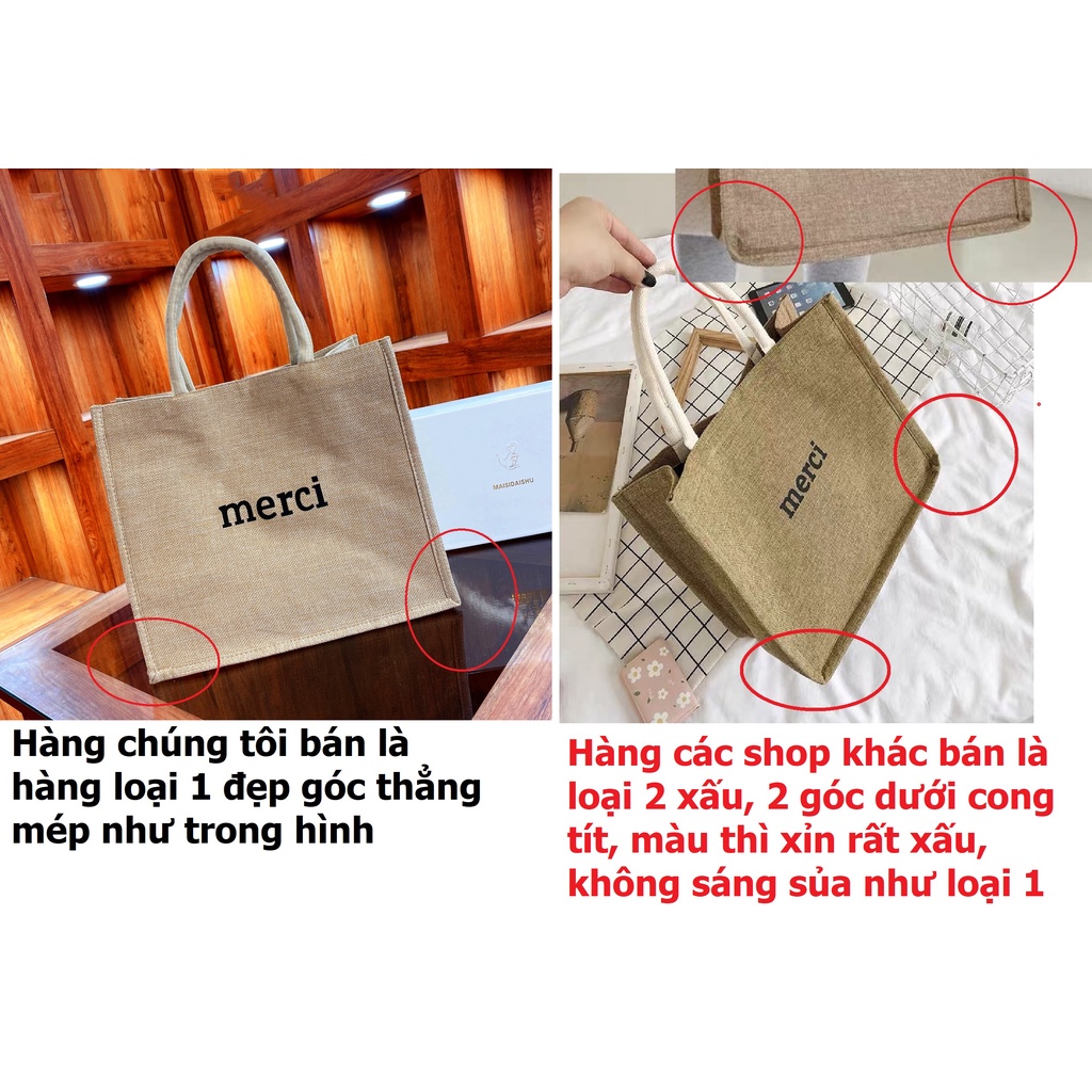 Túi cói Merci hàng loại 1 đi biển nữ đẹp đi chơi cao cấp thời trang dễ thương cute giá rẻ