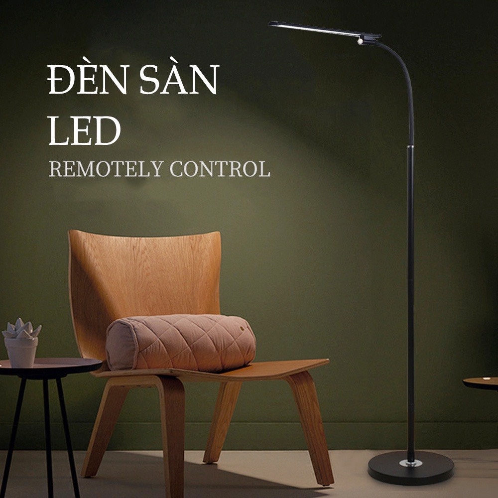 Đèn sàn đọc sách tích hợp đèn học và làm việc để bàn Led 9W, Cảm ứng 5 chế độ ánh sáng kèm điều khiển từ xa