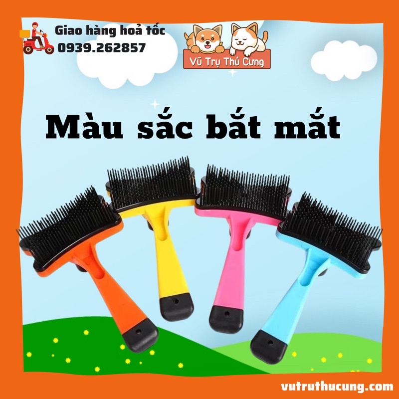 Lược Chải Lông cho Chó Mèo có nút bấm