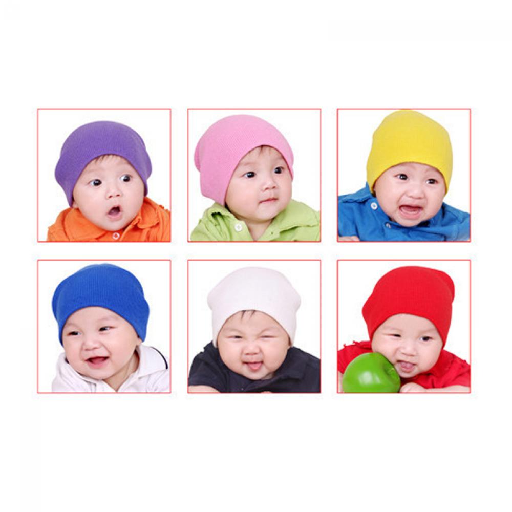 Mũ Beanie Dệt Kim Mềm Mại Nhiều Màu Sắc Giữ Ấm Mùa Đông Cho Bé Trai / Gái