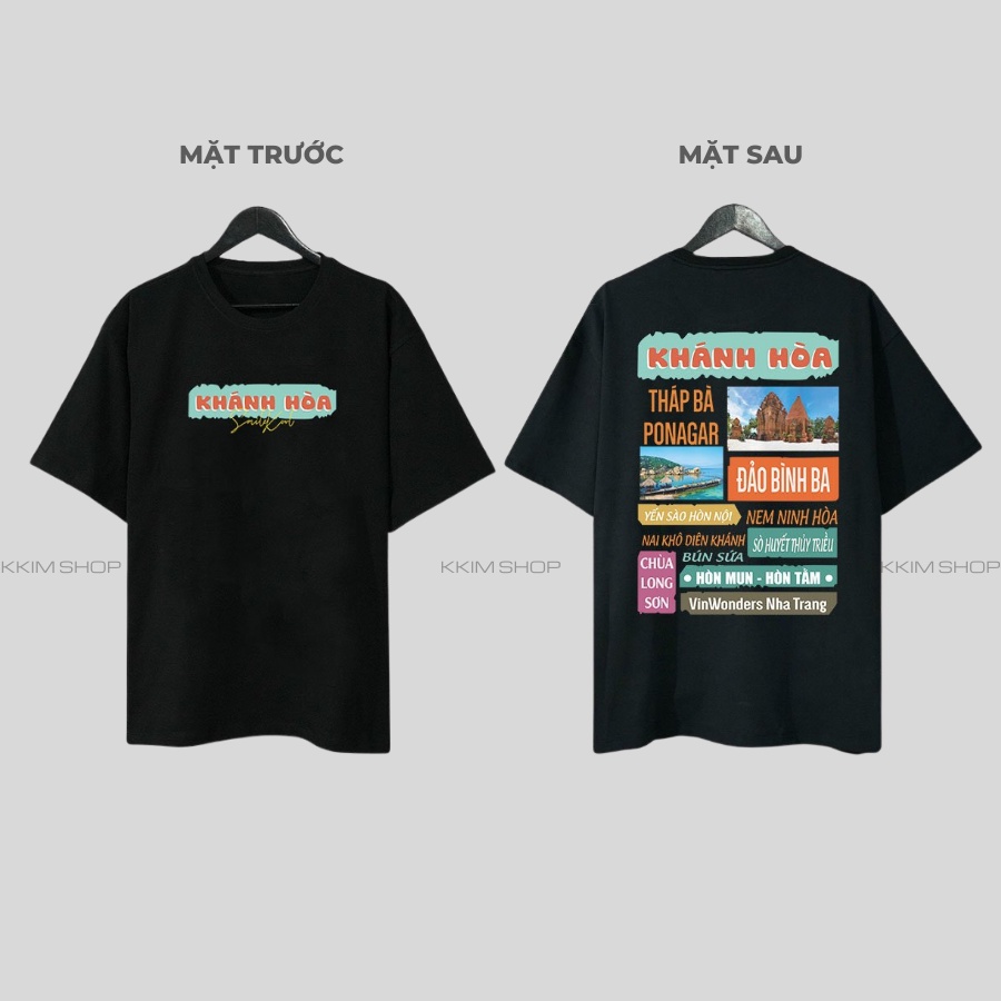 Áo thun tay lỡ KHÁNH HÒA, Áo phông 63 tỉnh thành Form rộng oversize, chất liệu Cotton KKIMSHOP