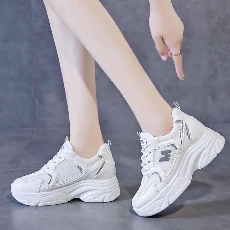 Giày Thể Thao Nữ Độn Đế 7 Phân Tăng Chiều Cao Hình Chữ M