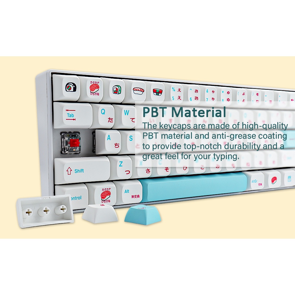 Keycaps, 120 phím thăng hoa PBT XDA màu xanh sushi keycaps Bàn phím cơ Cherry MX keycaps Bàn phím chơi game