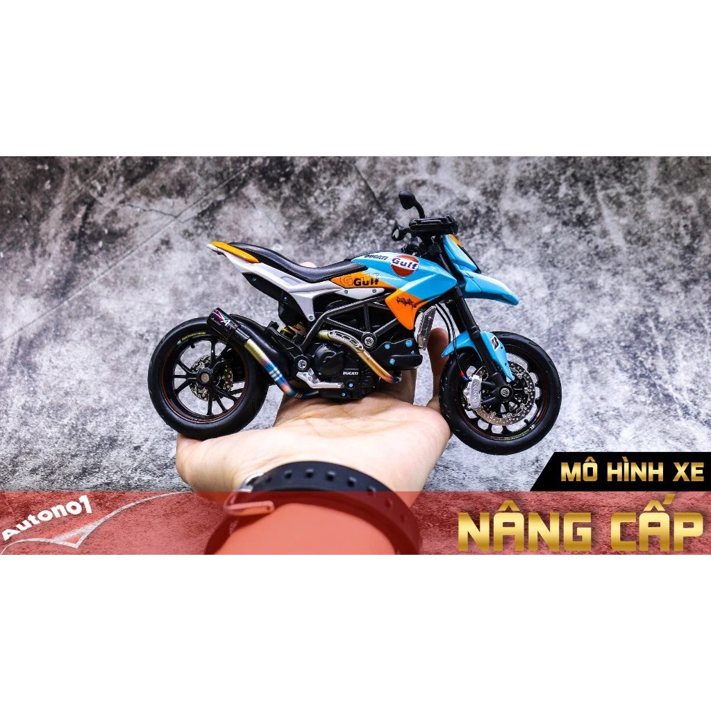 MÔ HÌNH XE DUCATI HYPER MOTARD MAISTO ĐỘ GULF VER 1 1:12 AUTONO1 D146