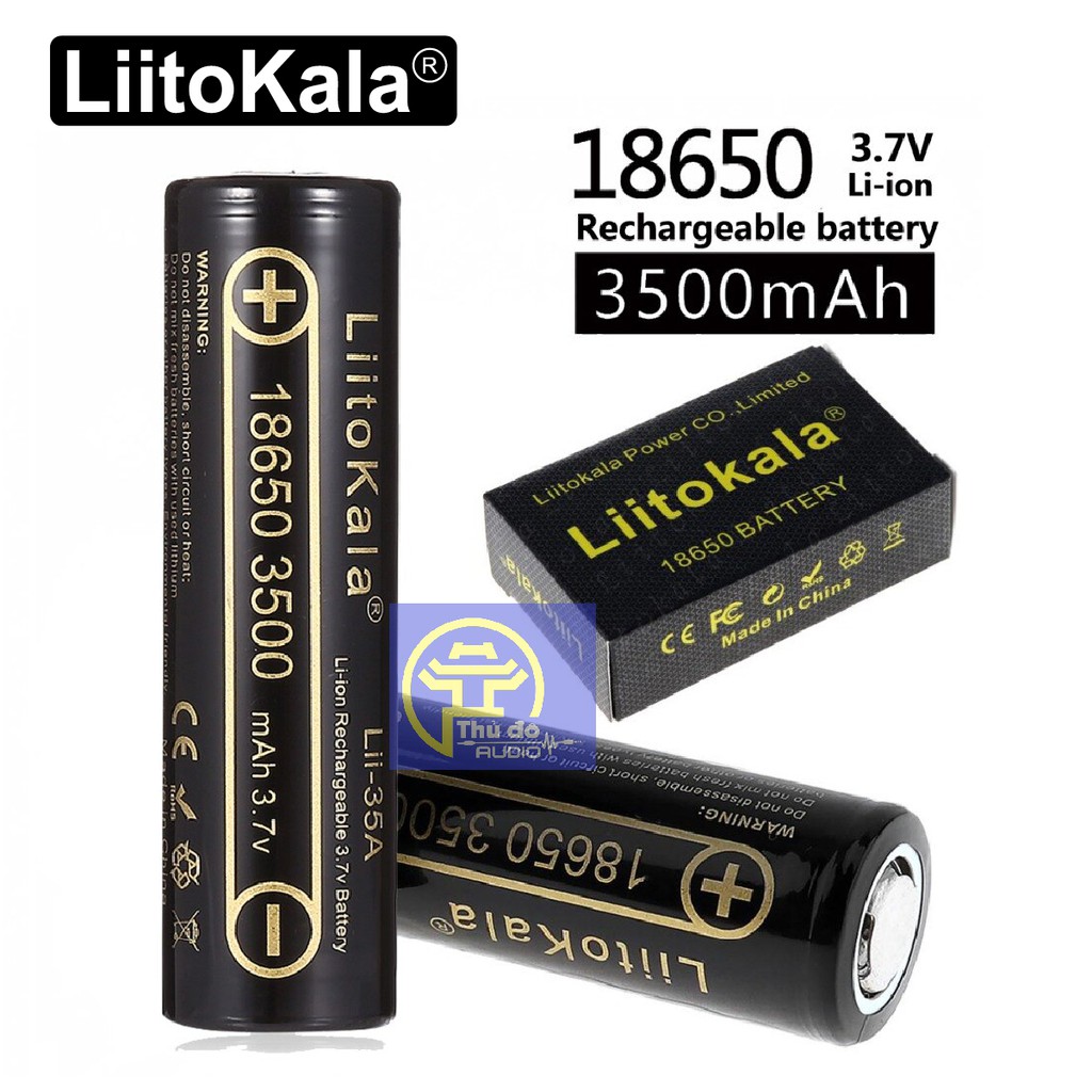 01 viên pin sạc LiitoKala lii-35A Pin lithium 3.7V 18650 dung lượng cao 3500mah cao cấp