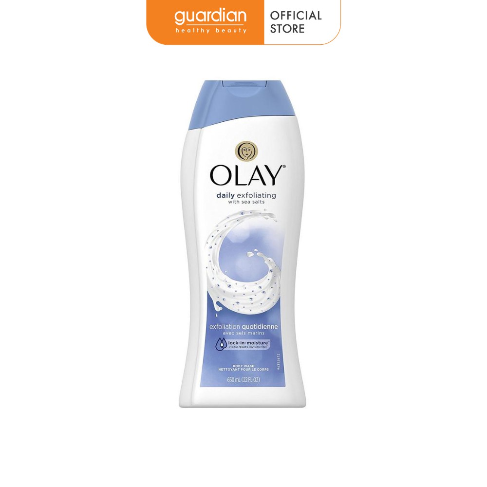 Sữa tắm tẩy tế bào chết Olay Daily Exfoliating With Sea Salts hương muối biển 650ml