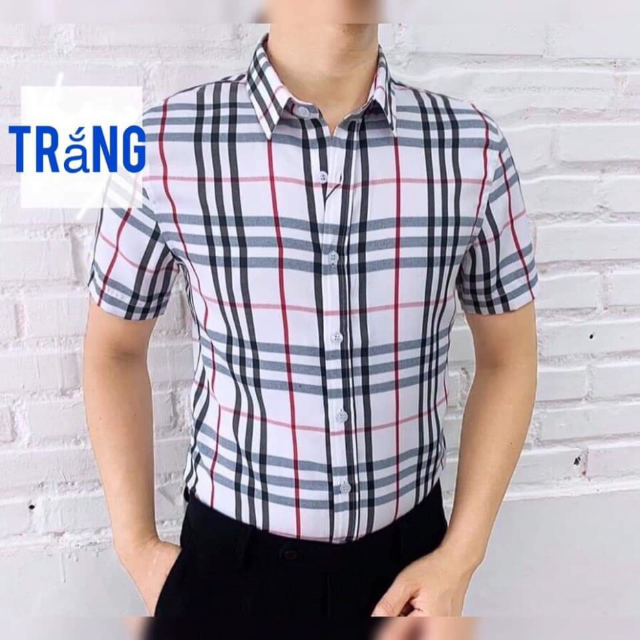 Áo sơ mi nam kẻ  BBR cao cấp CỘC TAY vải xuất : , không nhăn, không xù , thoáng mát, thấm hút mồ hôi | BigBuy360 - bigbuy360.vn