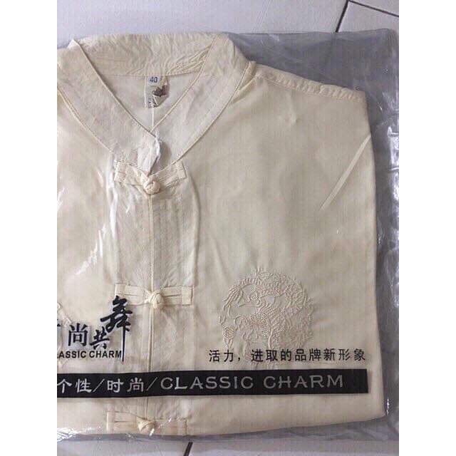 Áo sơ mi cổ tàu dài tay nam trung tuổi | BigBuy360 - bigbuy360.vn