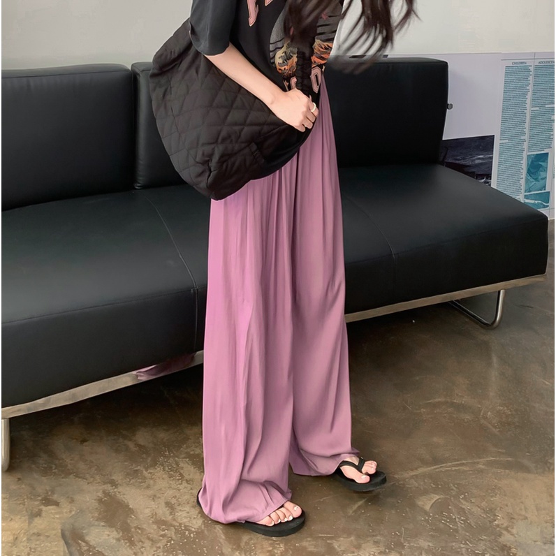 Porozi  Quần ống rộng Lưng Thun Thời Trang Hàn Quốc Cho Nữ