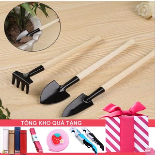 [Tổng Kho Quà] Bộ Cuốc Xẻng Mini Trồng Cây Cảnh - Dụng Cụ 3 Món Chăm Sóc Cây Cảnh Bonsai, Làm Vườn, Chăm Xương Rồng