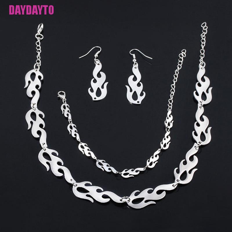 Vòng Cổ Choker Kim Loại Hình Ngọn Lửa Phong Cách Punk Hip Hop