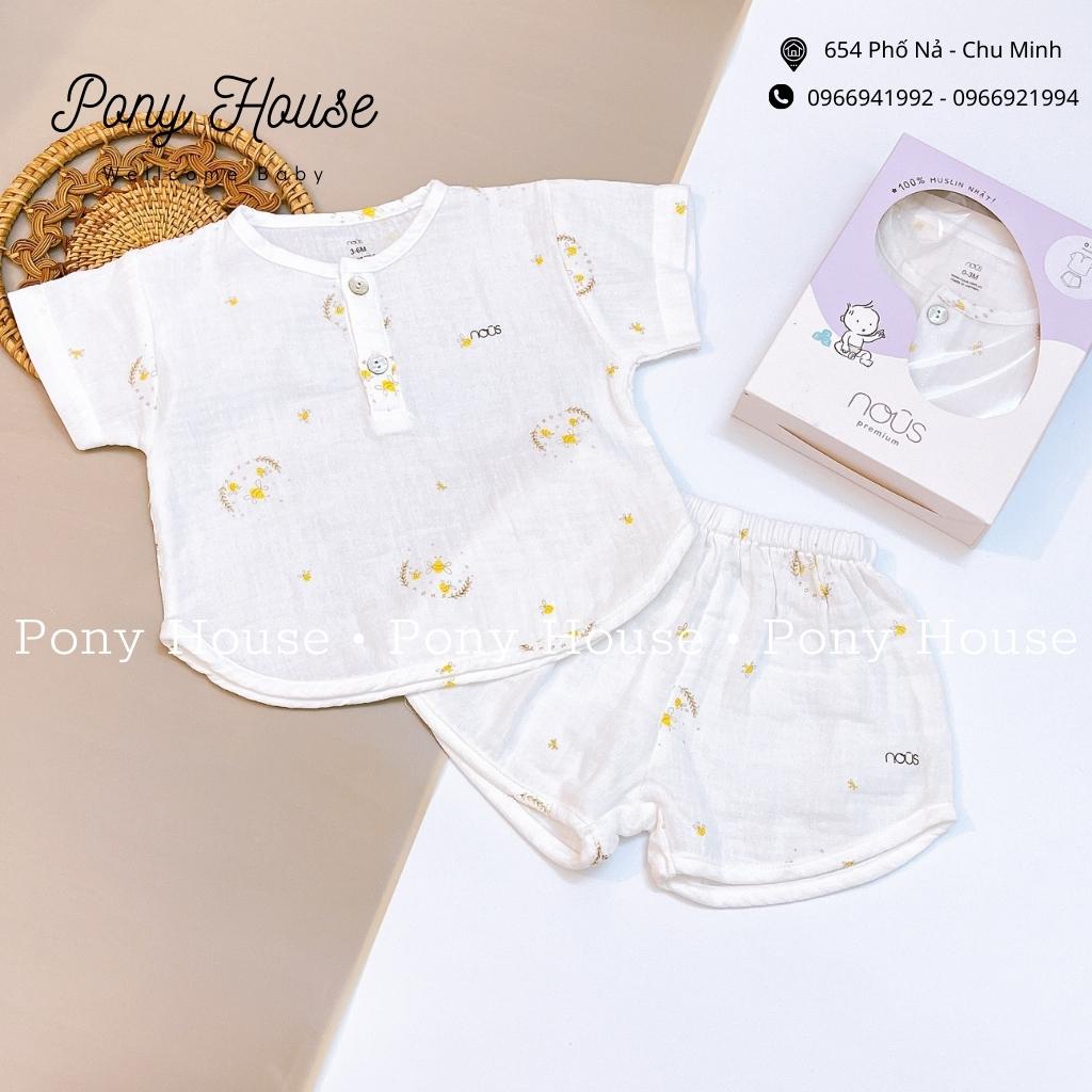 Bộ Cộc Nous Xô Cổ Trụ Siêu Mềm Mát, Thoáng Khí Cho Bé Trai, Bé Gái Size Từ 0-3M đền 6-9M