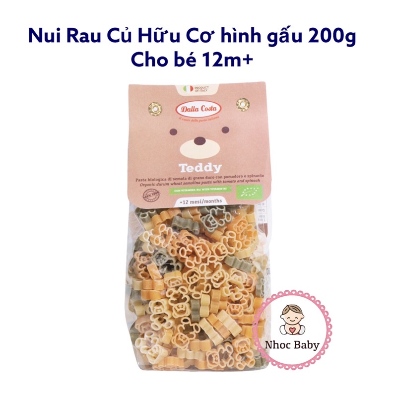 Nui rau củ hữu cơ Bio Dalla Costa cho bé 200g (Ý)