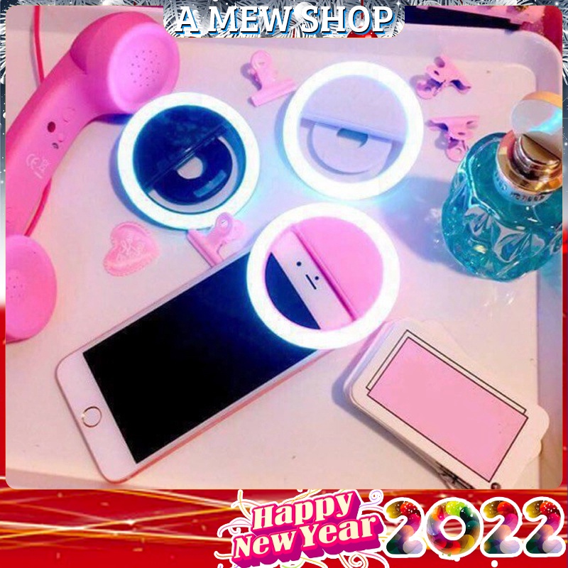 Đèn LED Selfie kẹp điện thoại tạo ánh sáng mịn khi chụp ảnh tự sướng, chân dung, nghệ thuật - A MEW SHOP
