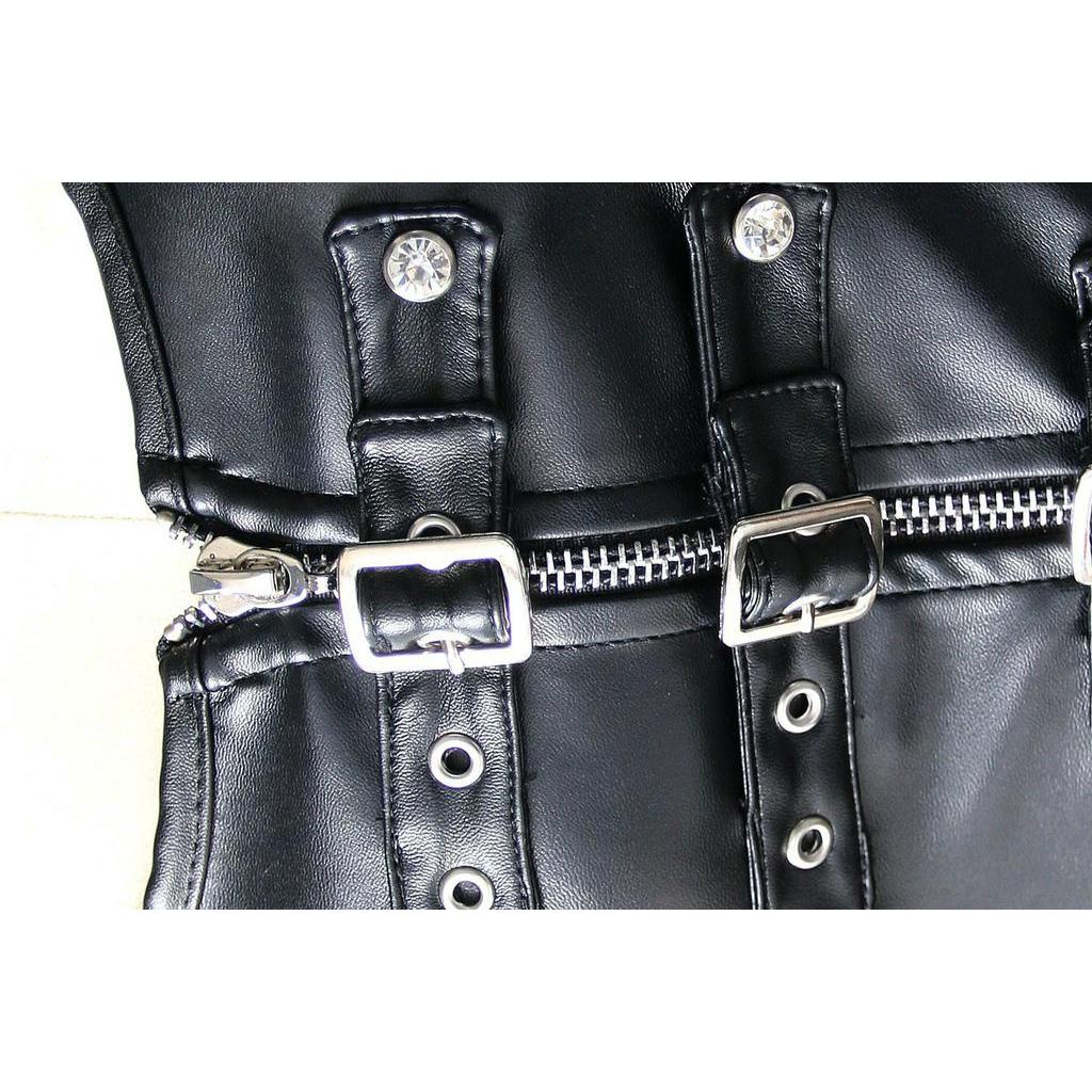 Áo Corset Cúp Ngực Chất Liệu Da Pu Gợi Cảm