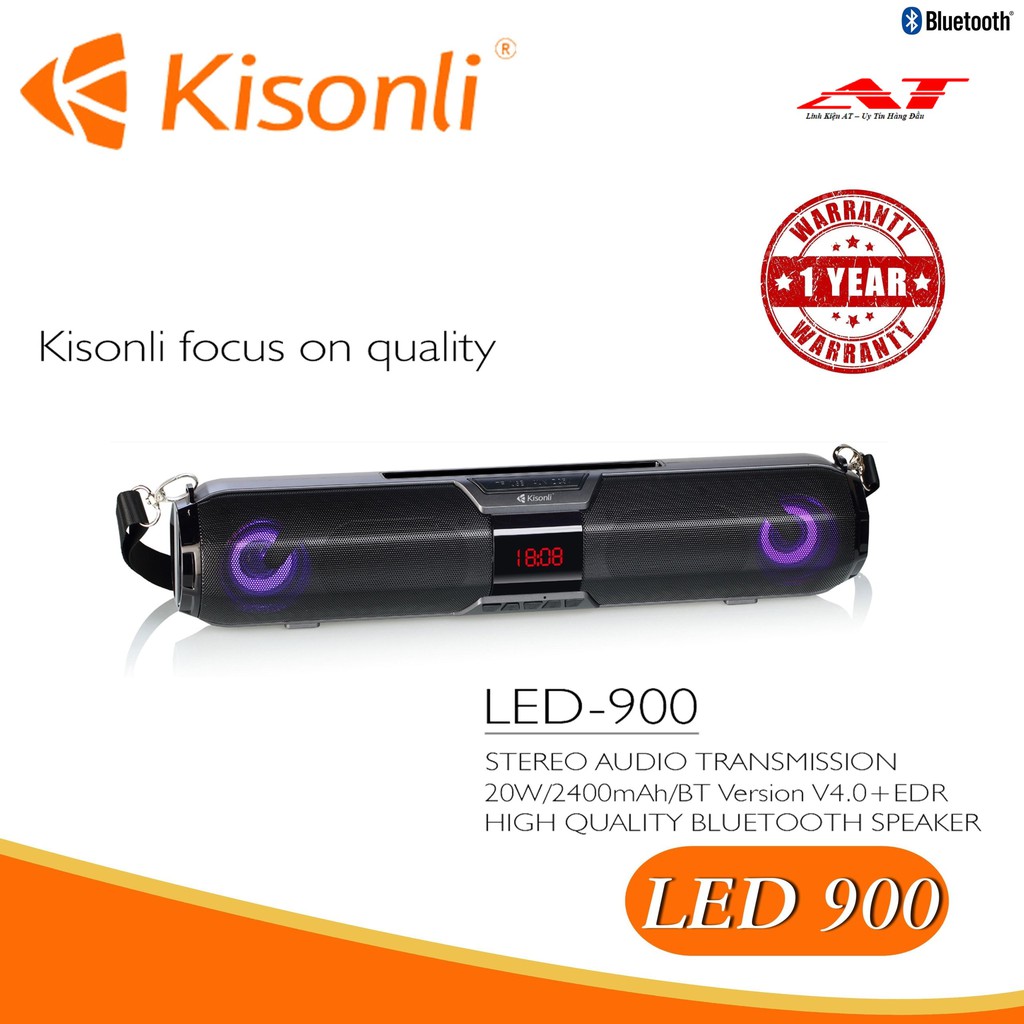 Loa Kisonli Bluetooth 900 - LED RGB - Tích hợp Bluetooth-FM-USB-Thẻ nhớ