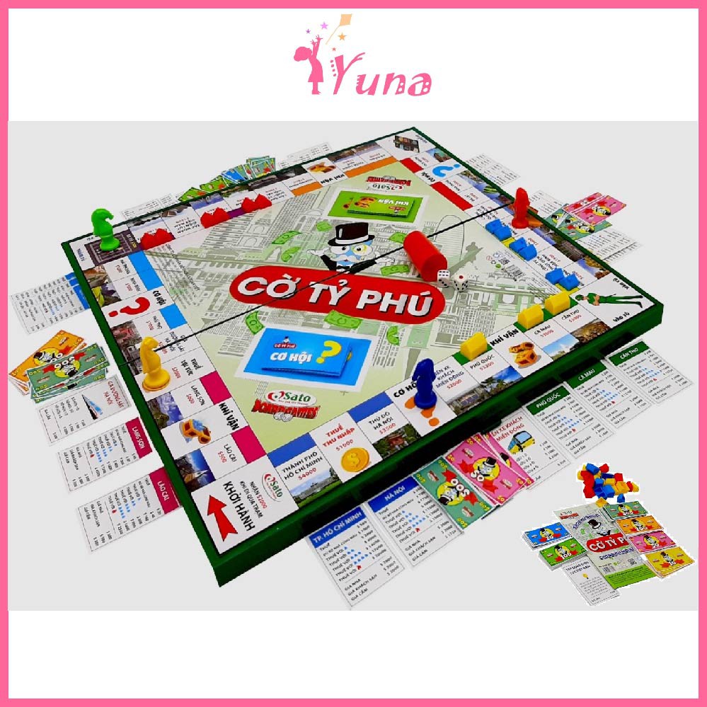 [Loại lớn] Cờ Tỷ Phú - Monopoly - bàn NHỰA cao cấp 42 x 42cm - Trò chơi rèn luyện tư duy tài chính