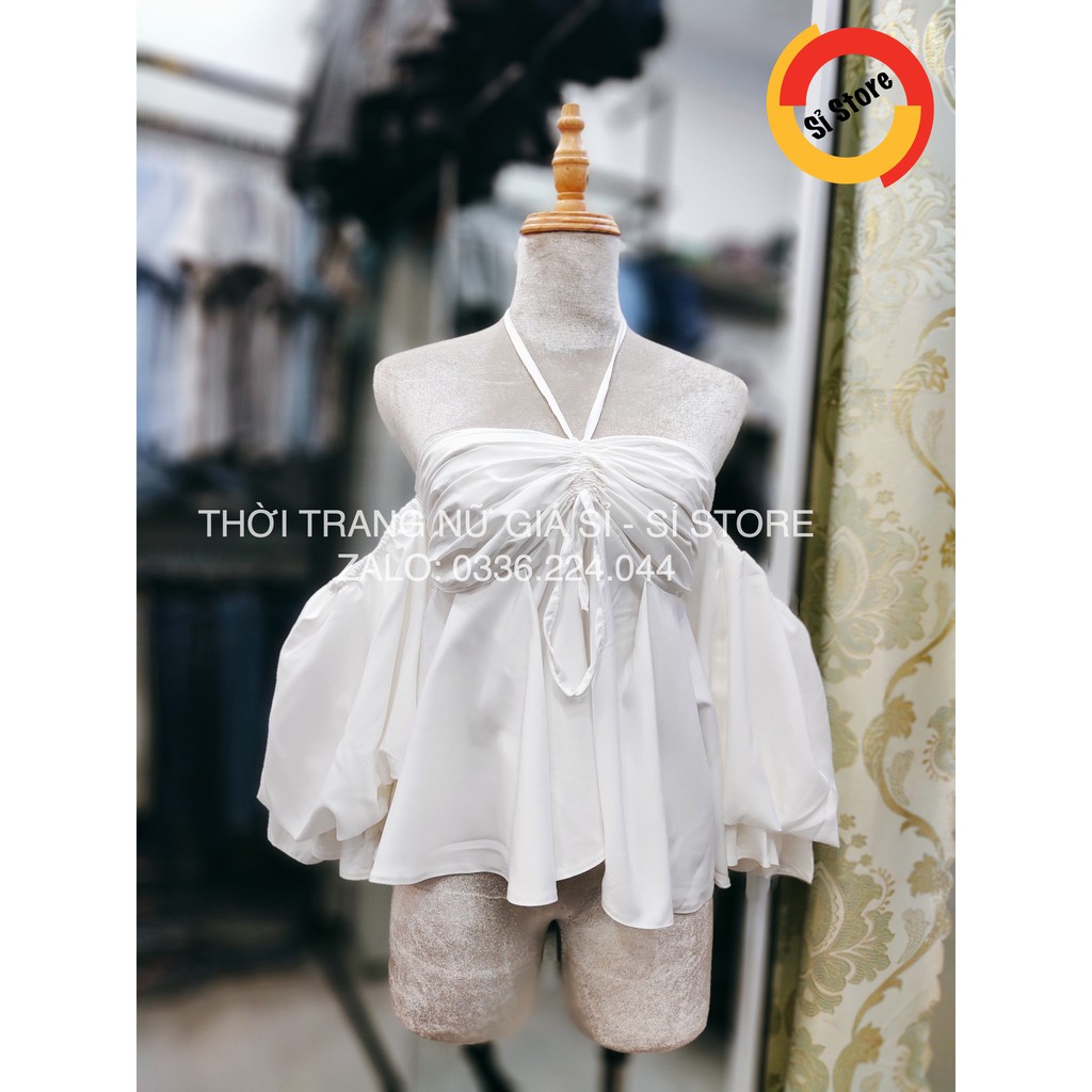 Áo Li Ngực Tay Xòe To Rớt Vai Dáng Baby Doll (TRẮNG) | BigBuy360 - bigbuy360.vn