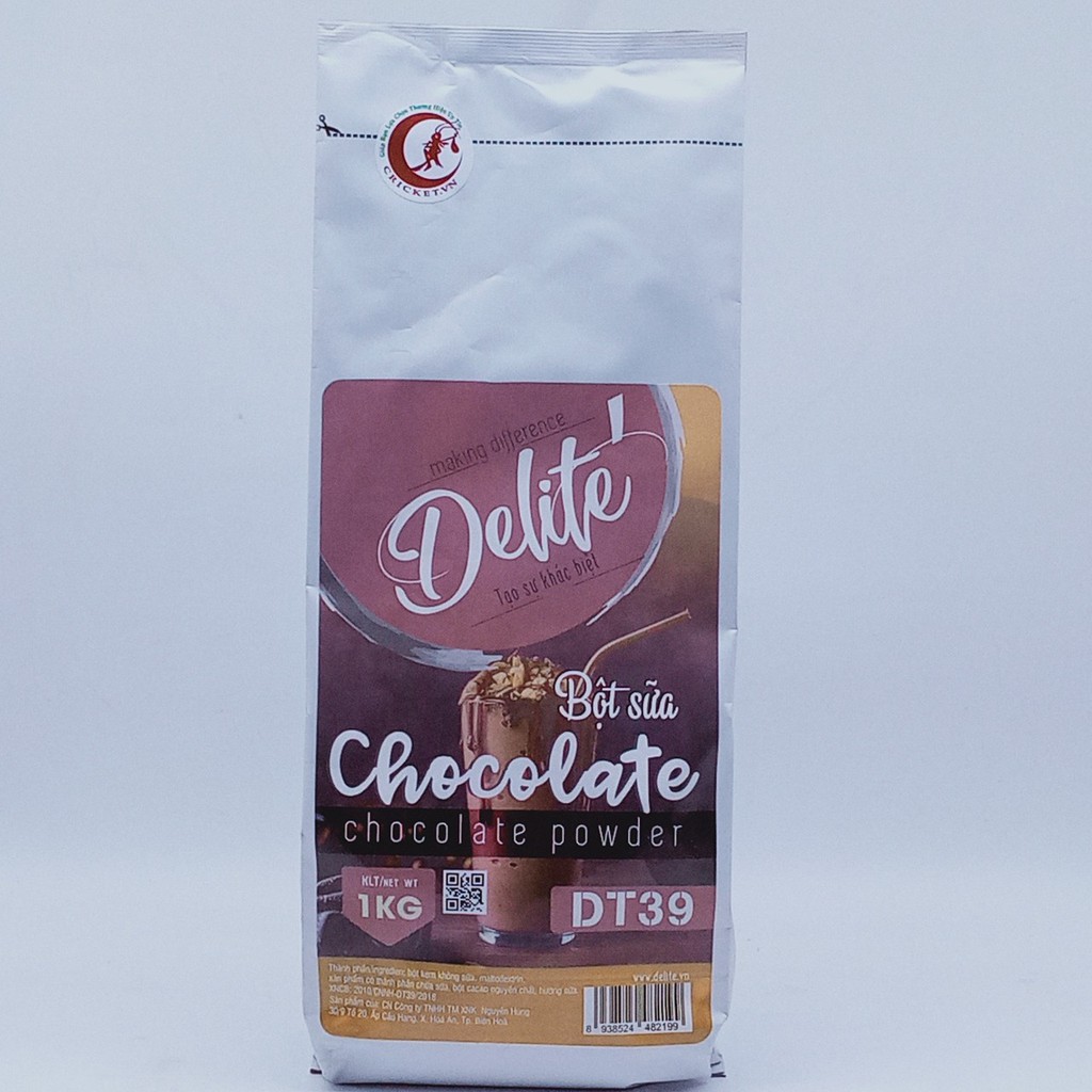 [MUA 3 TẶNG 1] Bột sữa Chocolate đậm đặc CAO CẤP DT39 DELITE (1kg) - Nguyên liệu pha chế trà sữa thượng hạng