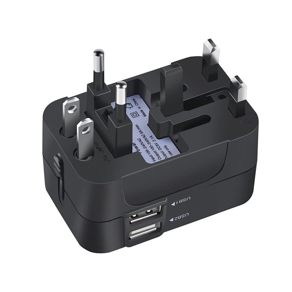 1 Phích Cắm Điện Đa Năng 2 Cổng USB EU US UK AU AC 100V-240V