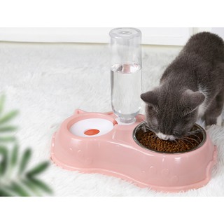 Bộ bát đôi ăn uống, tự động uống dành cho chó mèo MON001