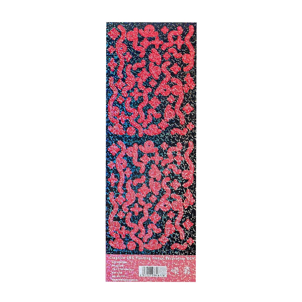 Tấm Sticker Ruy Băng Bling Bling Lấp Lánh Mỏng Decor Toploader