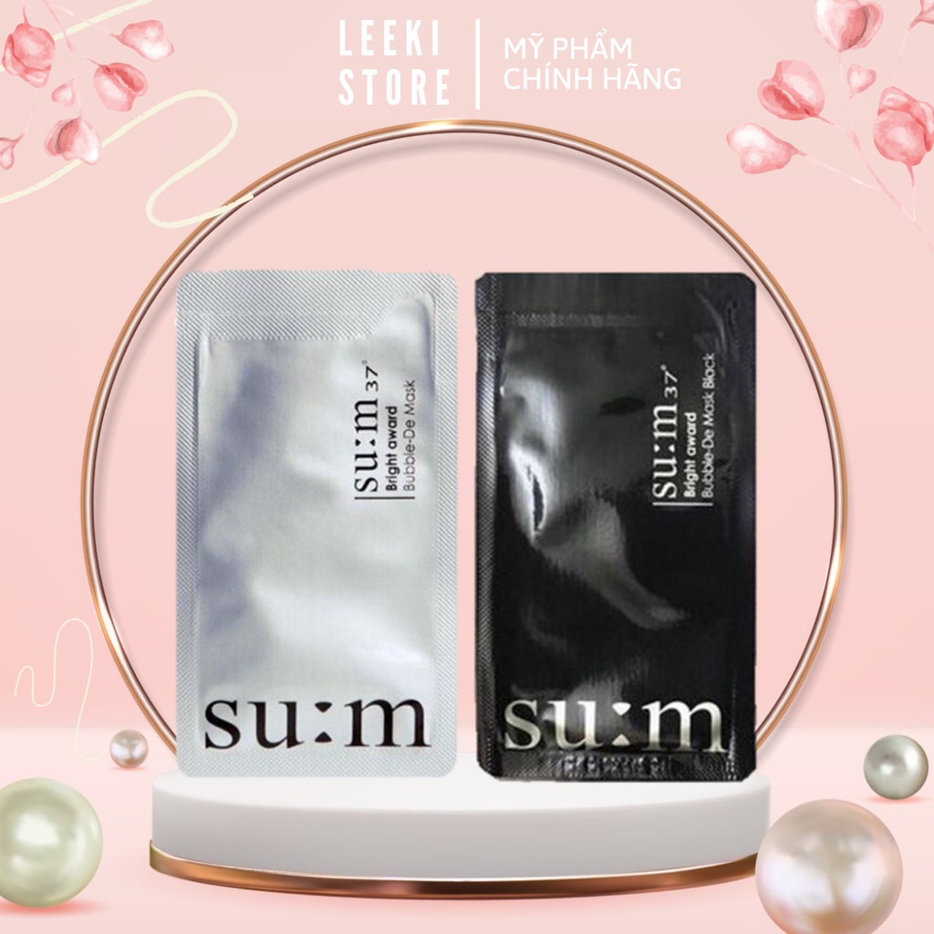 Gói Mặt Nạ Sủi Bọt Sum 37 Hút Dầu, Thải Độc, Làm Sạch Sâu Lỗ Chân Lông Sum37 Bright Award Bubble - De Mask Black