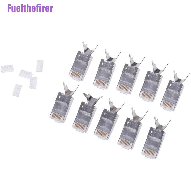 Set 10 Đầu Nối Cat7 Rj45 Cat 7 Pha Lê Ftp Rj45