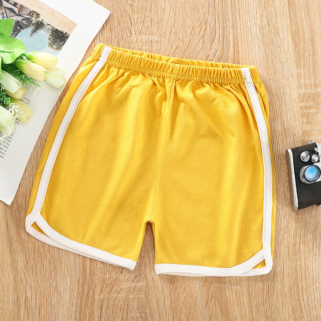 Quần Short Cotton Mềm Màu Trơn Lưng Thun In Họa Tiết Hoạt Hình Thời Trang Mùa Hè Cho Bé 1-6 Tuổi