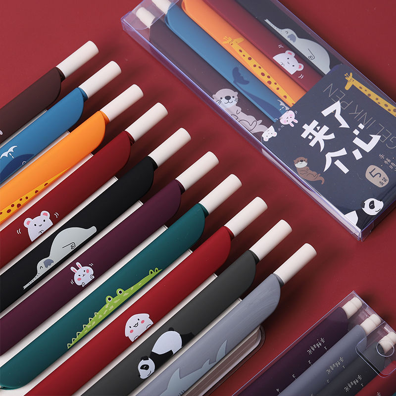 1 Cây Bút Gel Nhiều Màu Sắc Họa Tiết Động Vật Hoạt Hình Đa Năng Cho Học Sinh
