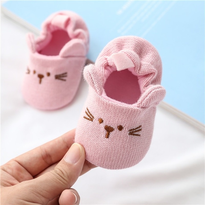 Giày Vải Cotton Đế Mềm Cho Bé Gái Sơ Sinh Từ 0-18 Tháng Tuổi