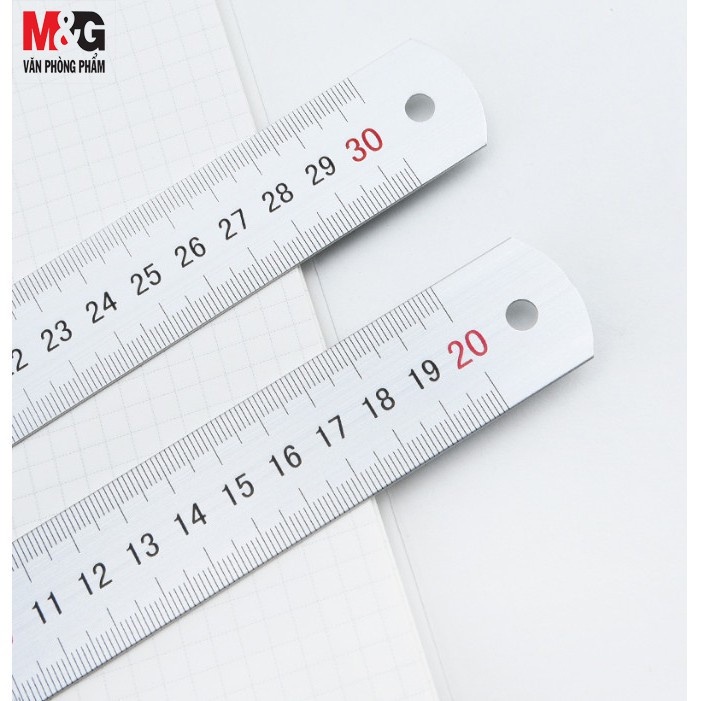 Thước kẻ hợp kim nhôm - Thước kĩ thuật, góc bo tròn 20/30cm, MG - ARLN0483/0484