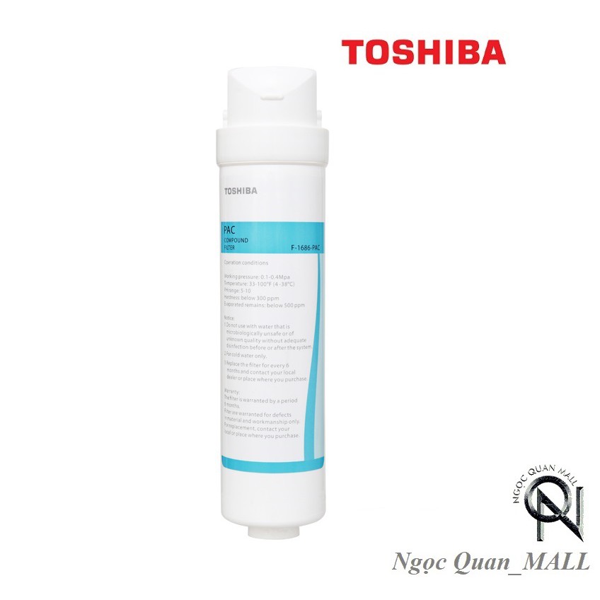 Lõi lọc Toshiba F-1686-PAC thay cho máy lọc nước nóng lạnh RO TWP-N1843SV(T) và TWP-N1686UV(W1)