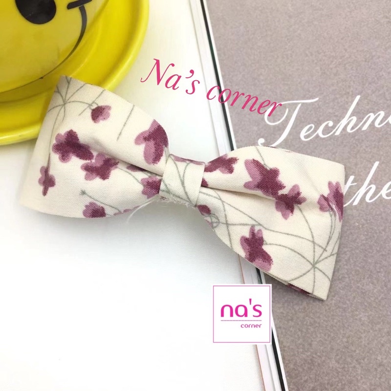 Kẹp tóc cài mỏ vịt hình nơ vải vintage sang trọng