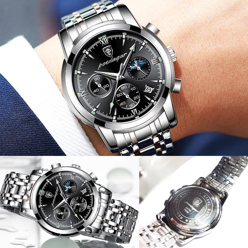 Đồng hồ thạch anh dây đeo thép không gỉ cách doanh nhân chống nước dạ quang cho nam | BigBuy360 - bigbuy360.vn