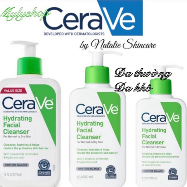 Sữa rửa mặt dưỡng ẩm Cerave Hydrating Facial Cleanser 237ml/355ml/473ml