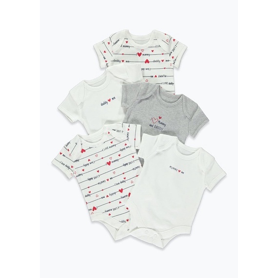 Set 5 body cộc tay cho bé Matalan auth