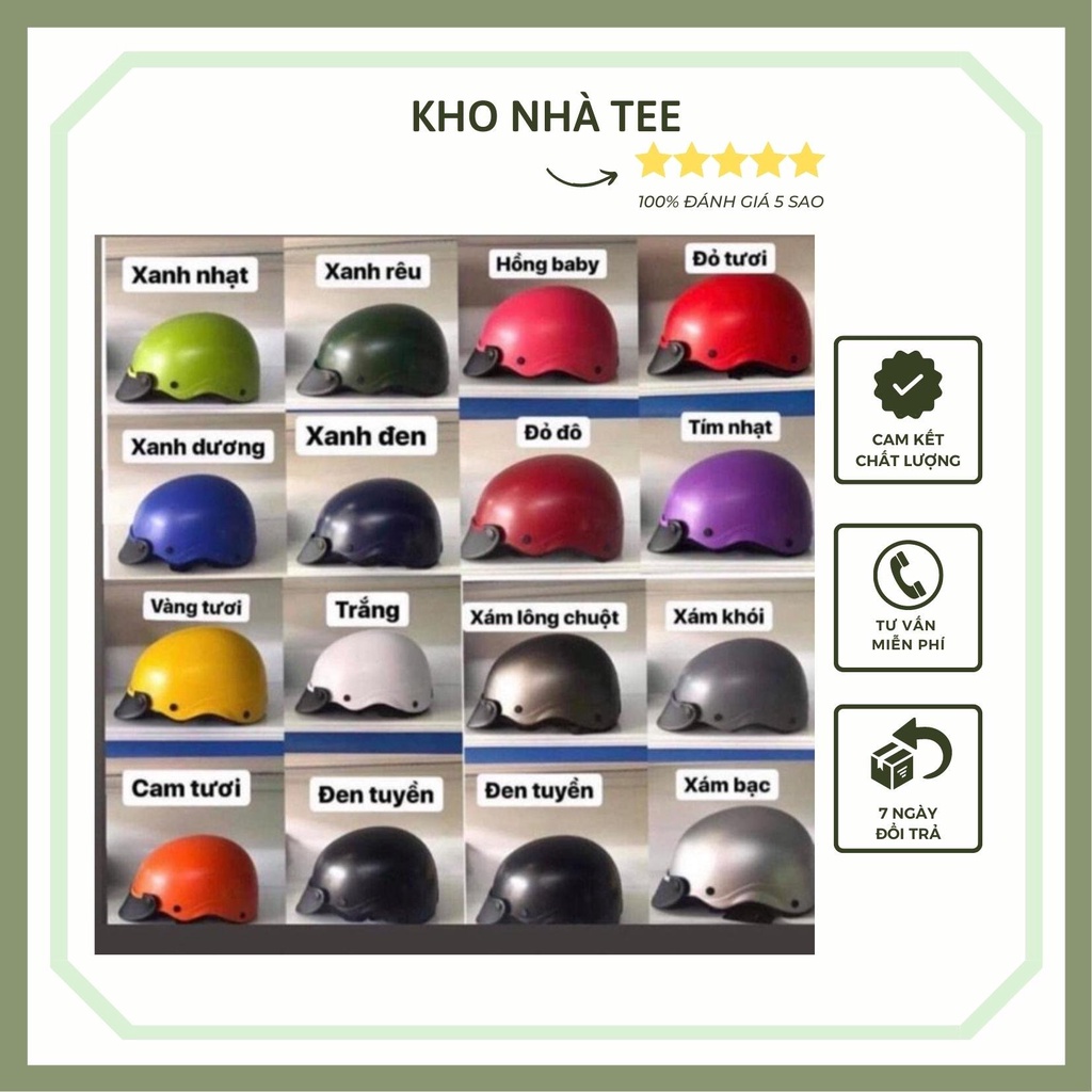 (FREESHIP) Nón Bảo Hiểm Trơn 1/2 Đầu - Màu Sơn Nhám - Hợp Với Nam & Nữ ( TẶNG KÈM STICKER )