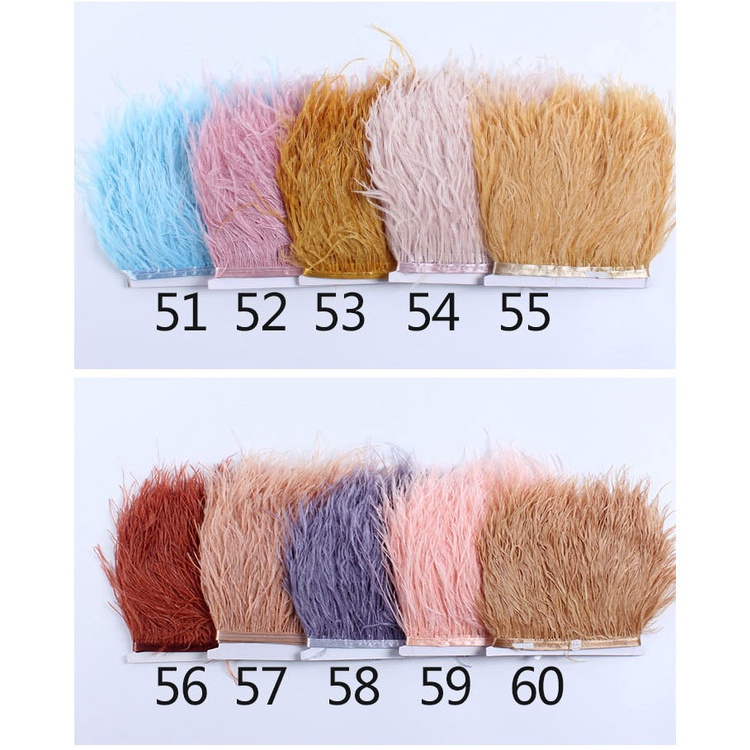 Lông đà điểu cắt trên chuỗi / màu mẫu / nửa mét