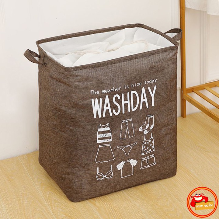 Hộp vải đựng chăn màn quần áo gấp gọn WASHDAY 75L (WD75)