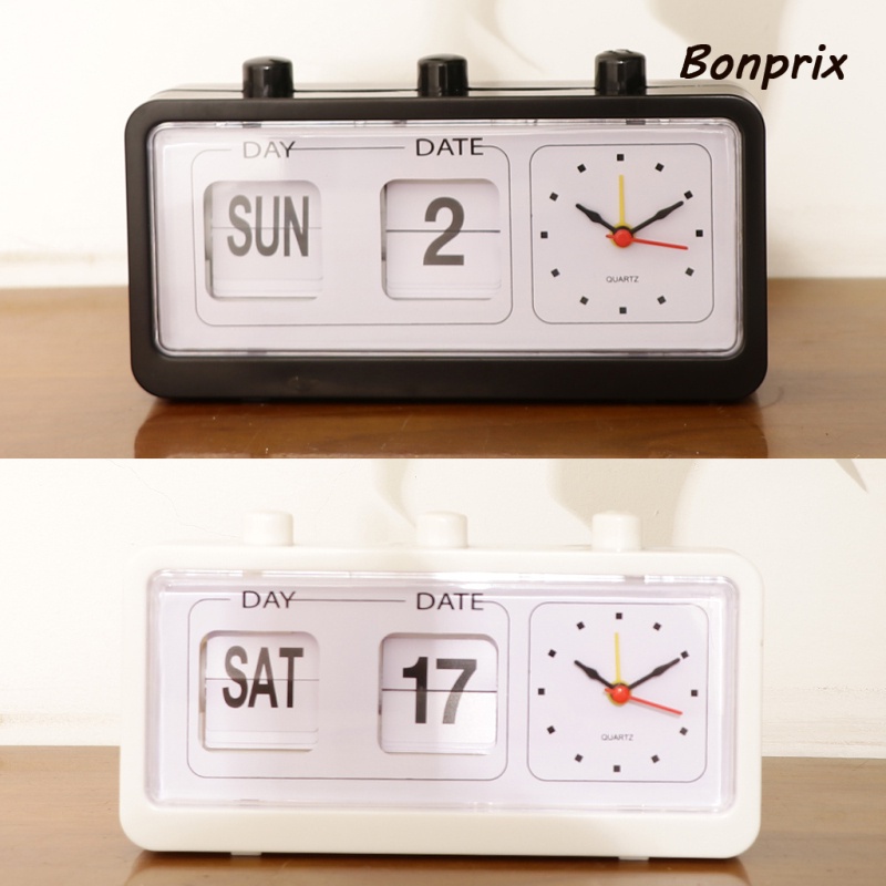 Đồng Hồ Lật Phong Cách Cổ Điển Hiển Thị Ngày Giờ Kỹ Thuật Số Màu Trắng