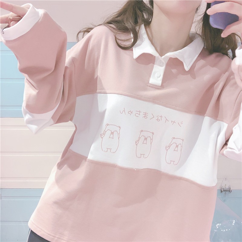 FREESHIP Áo sweater polo chữ hàn unisex | BigBuy360 - bigbuy360.vn