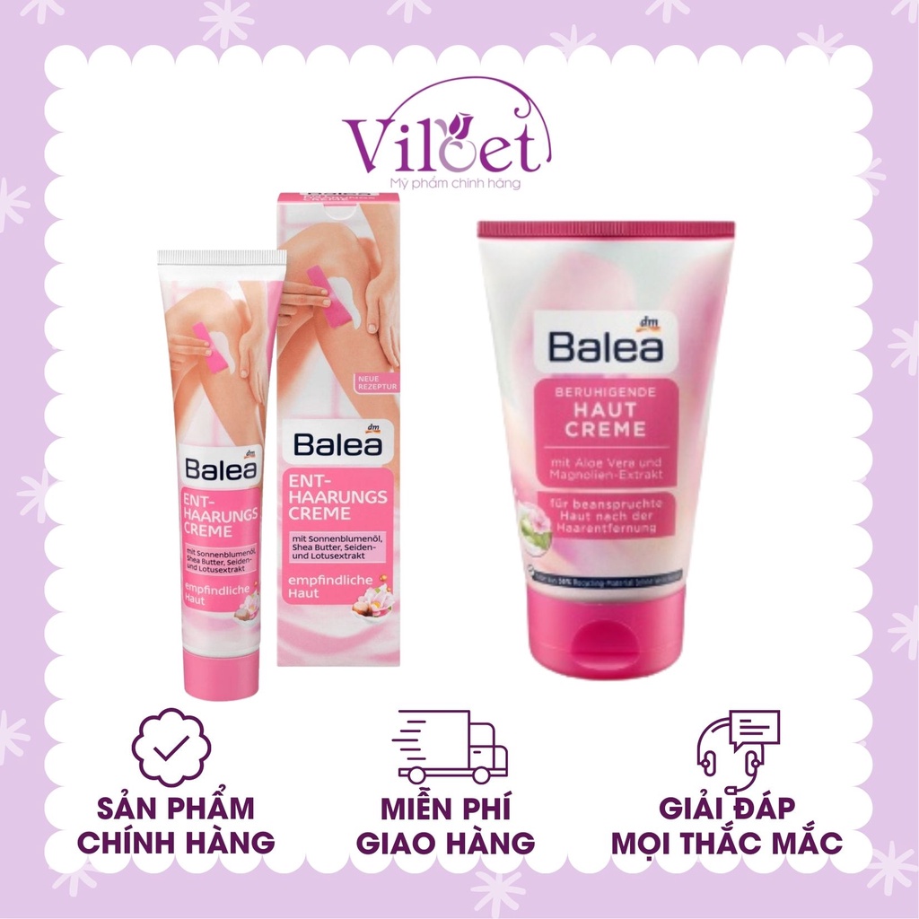 Kem tẩy lông &amp; kem dưỡng sau wax Balea, làm dịu da, ức chế mọc lông - Shop Viloet