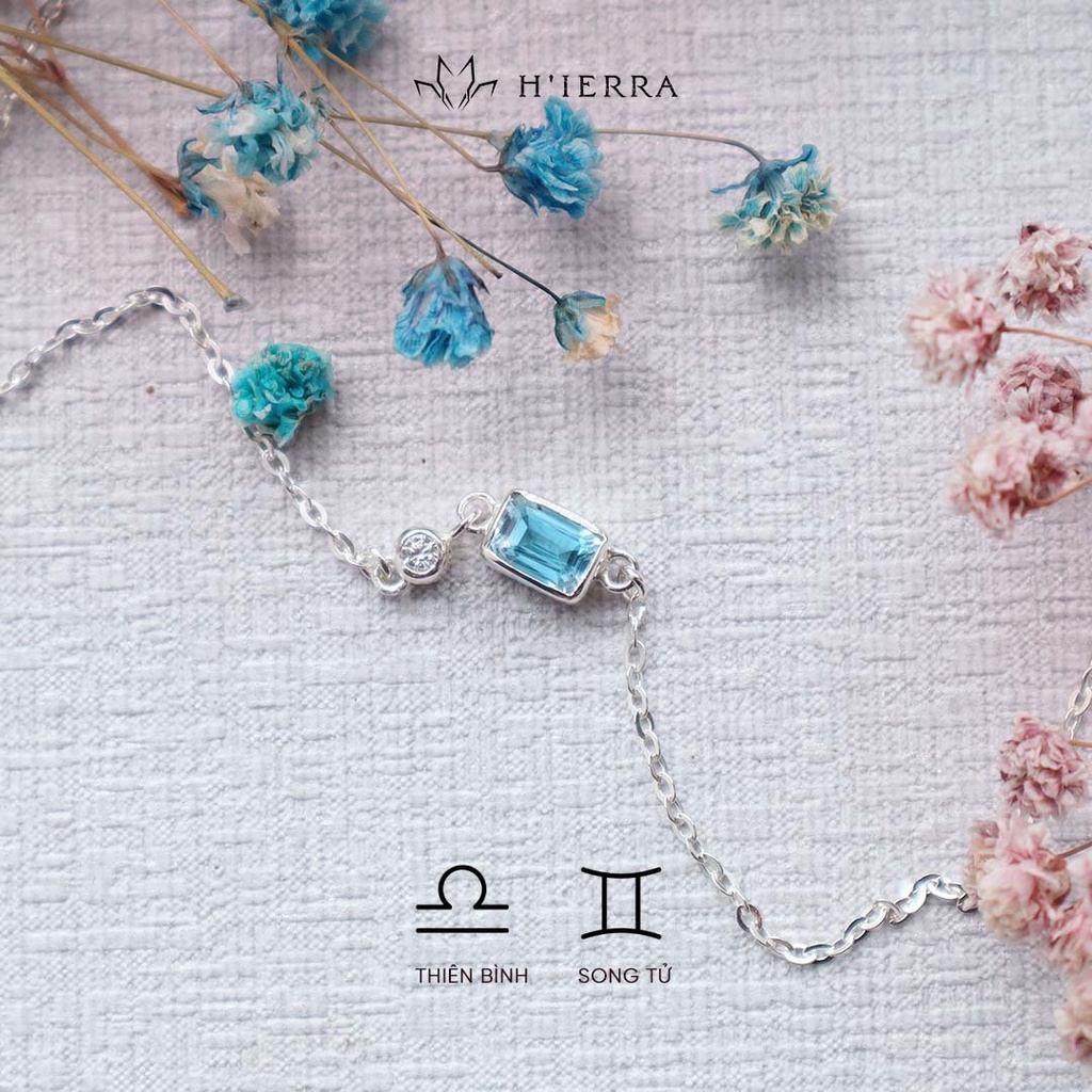 Dây chuyền bạc nữ H'ierra Land Chain đính đá Garnet / Amethyst / Topaz | BST Down-To-Earth